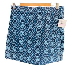 NWT Rafaella Mediterranean Blue Geometric Print Tennis Golf Skort 6 Athleisure